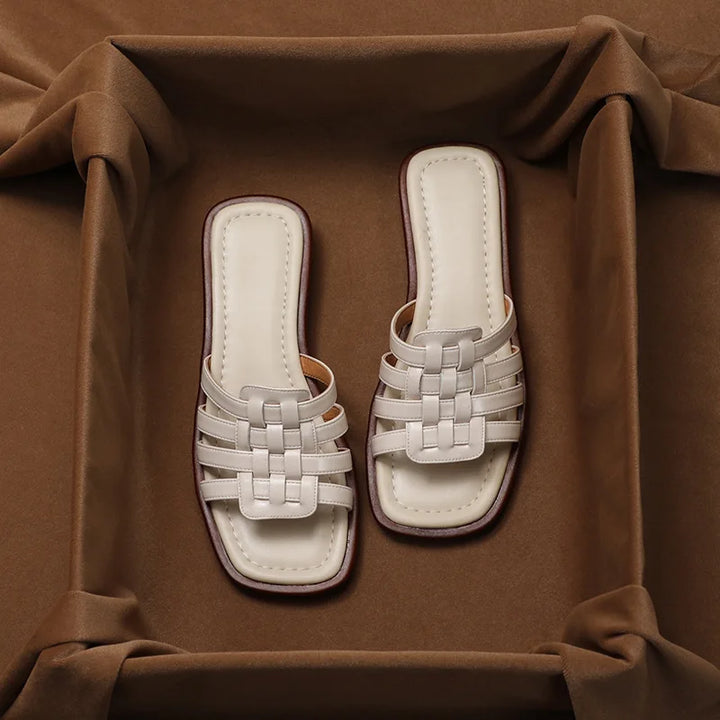 San Fior Woven Leather Slippers