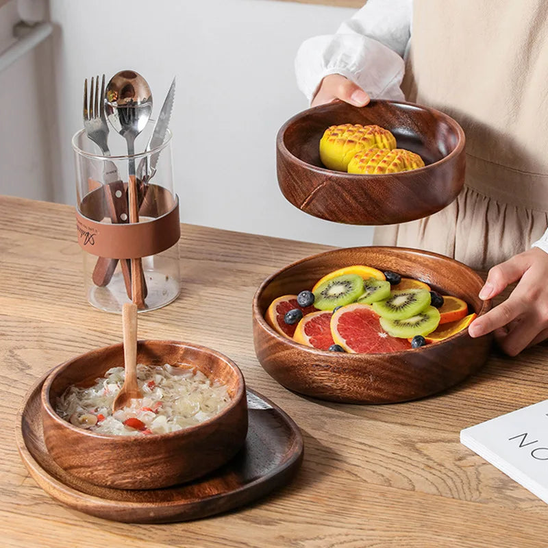 Artisan Walnut Serving Bowls