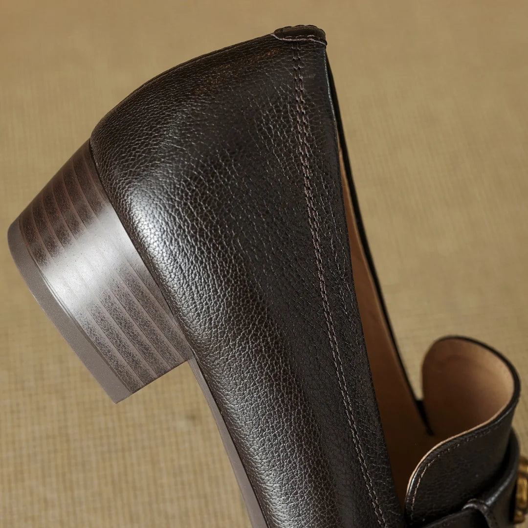 Camelia Leather Pumps