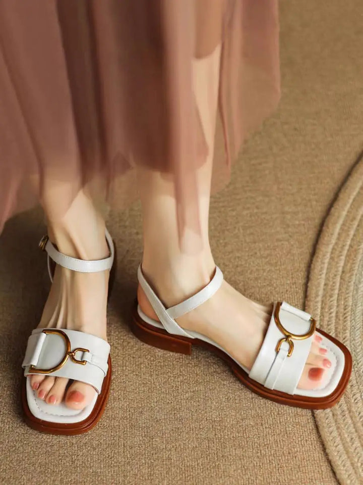 D'Or Signature Leather Slingbacks
