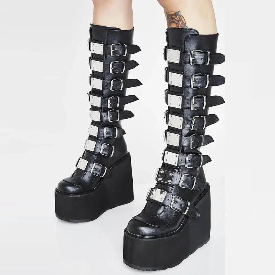 Nyx Platform Buckle Boots