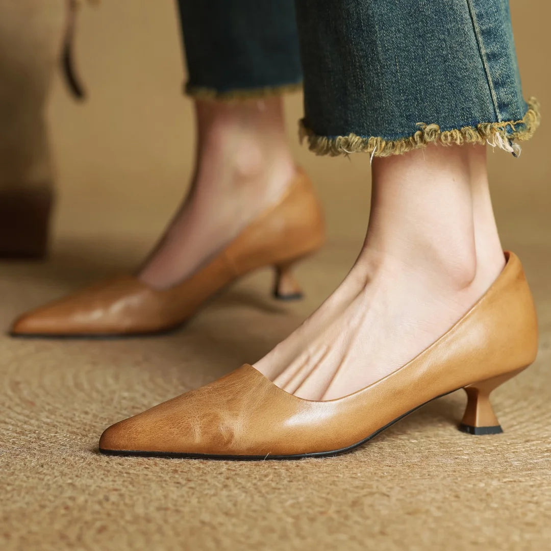Italian Leather Court Pumps