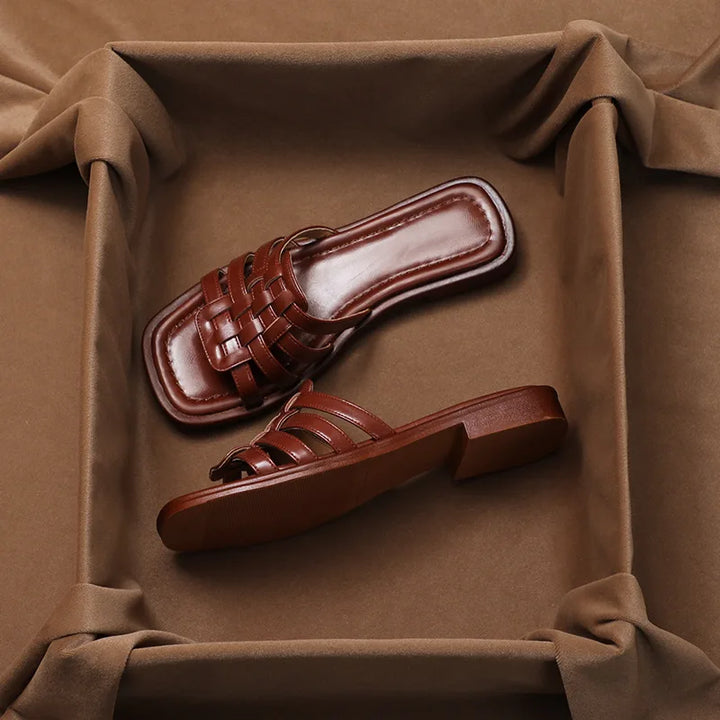 San Fior Woven Leather Slippers