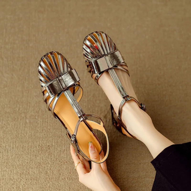 Bellamira Crystal Leather Sandals