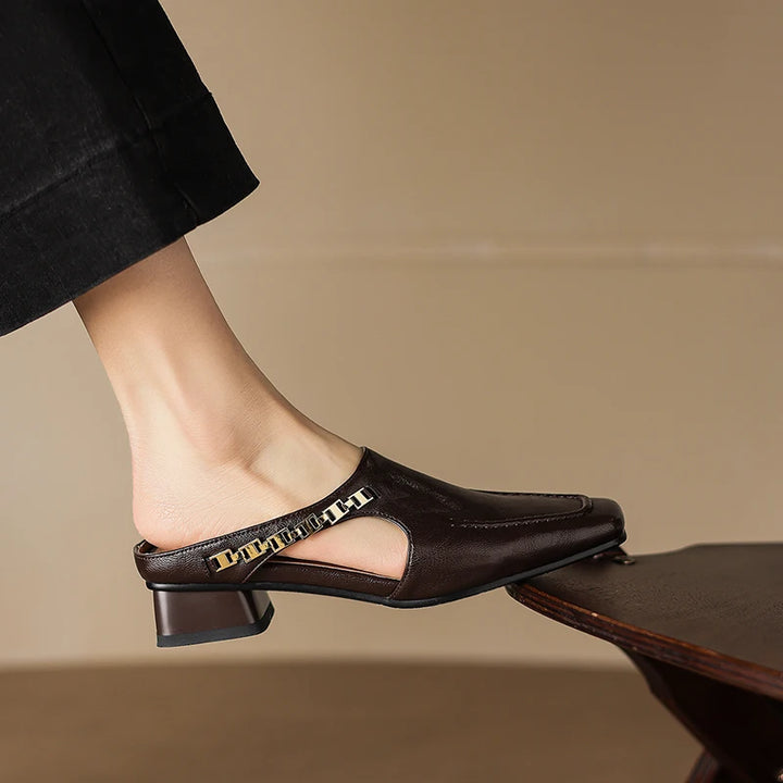 Catena Chain Leather Mules