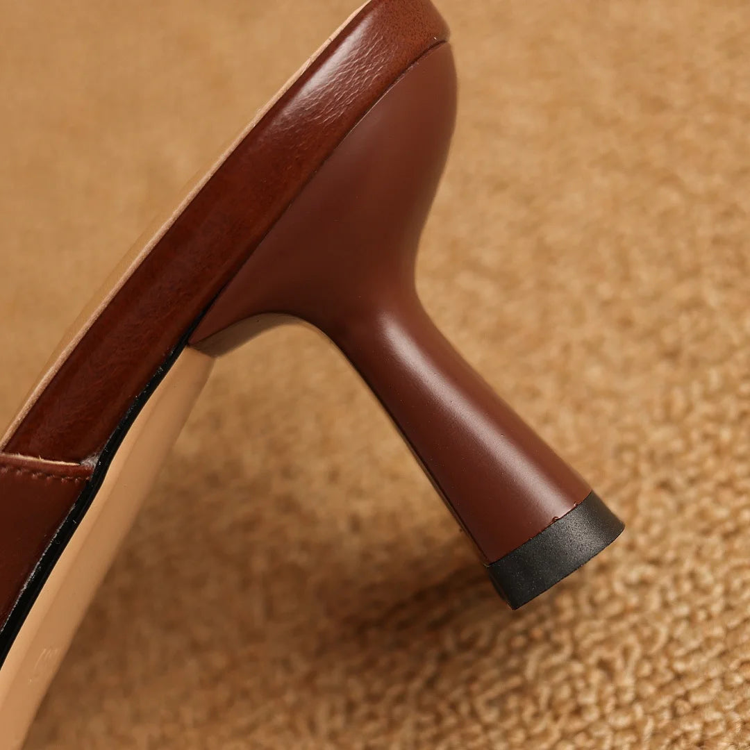 Calice Twin Strap Leather Sandals