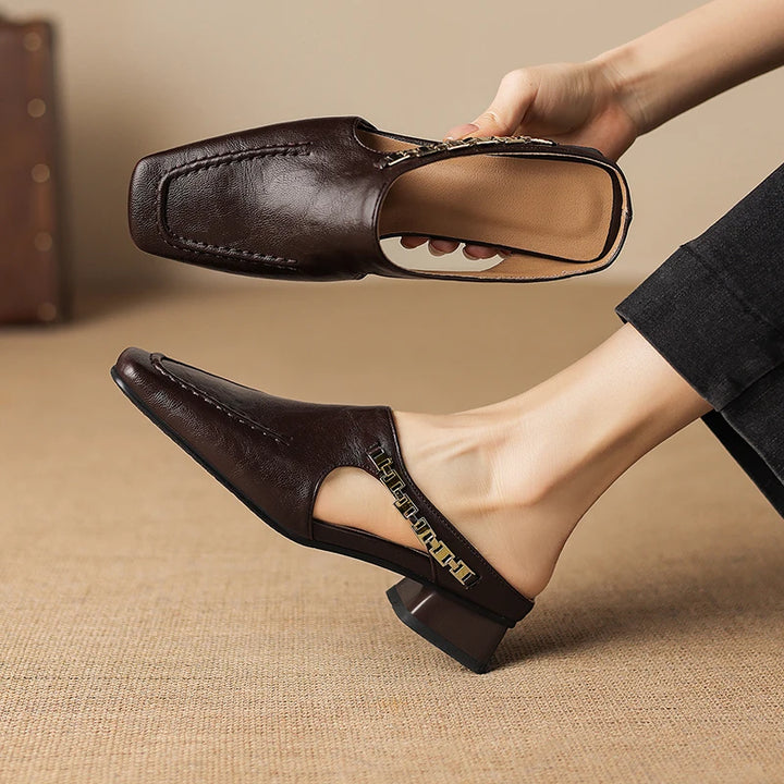 Catena Chain Leather Mules
