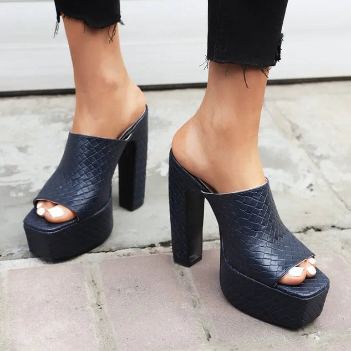 Trecce Woven Platform Mules