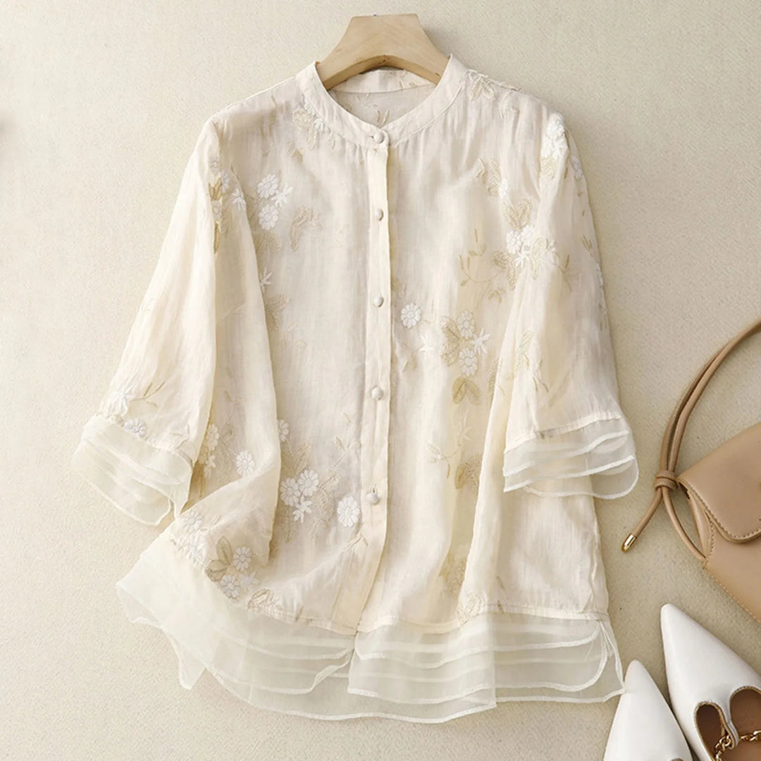Sylvie Petal Linen Blouse