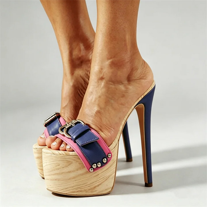 Venatura Wood-Platform Mules