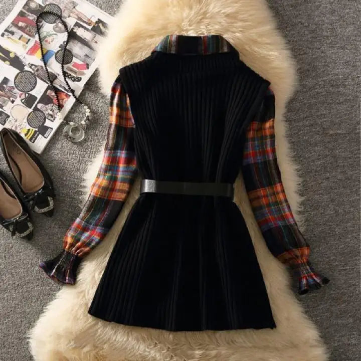 Plaid & Pleat 2 Piece Set