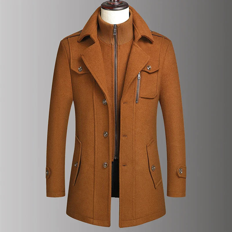 Vincenzo Dual Collar Wool Coat
