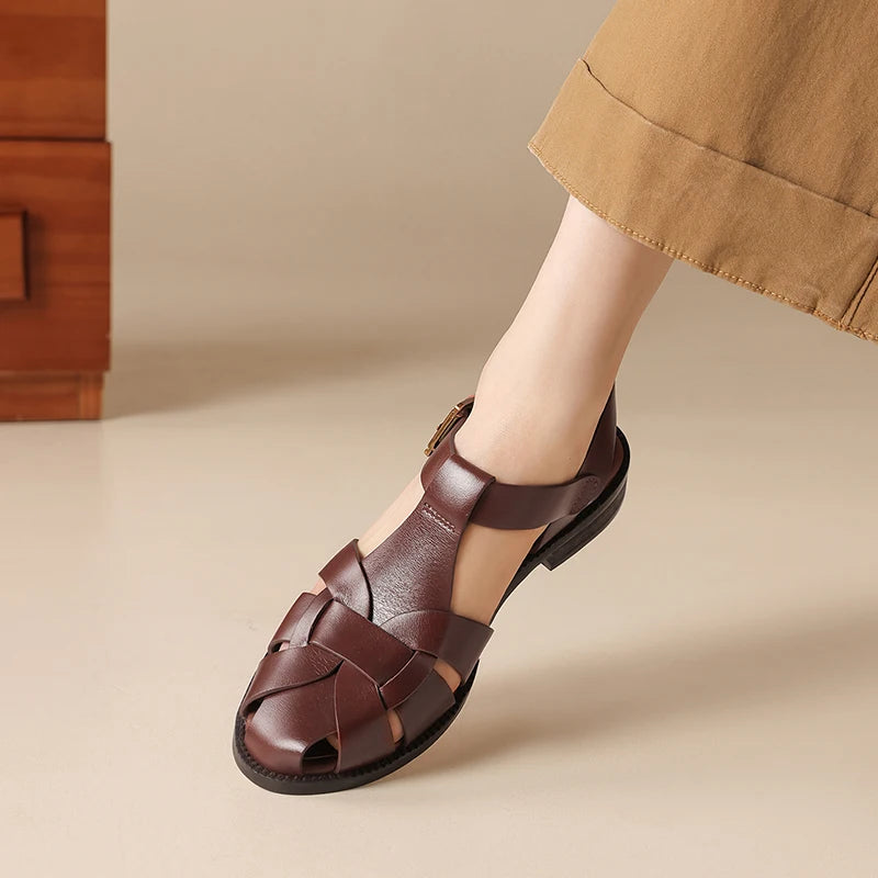 Bruna Caged Leather Sandals