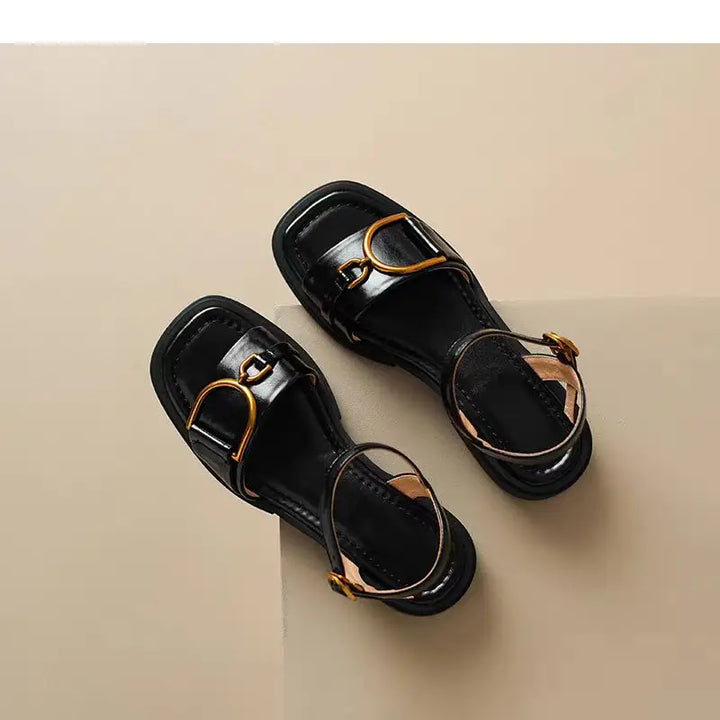 D'Or Signature Leather Slingbacks