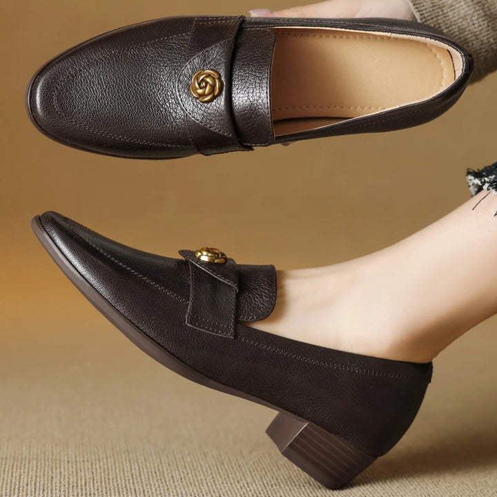 Camelia Leather Pumps