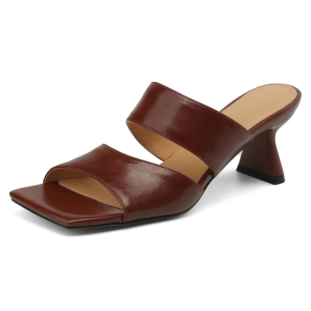 Calice Twin Strap Leather Sandals