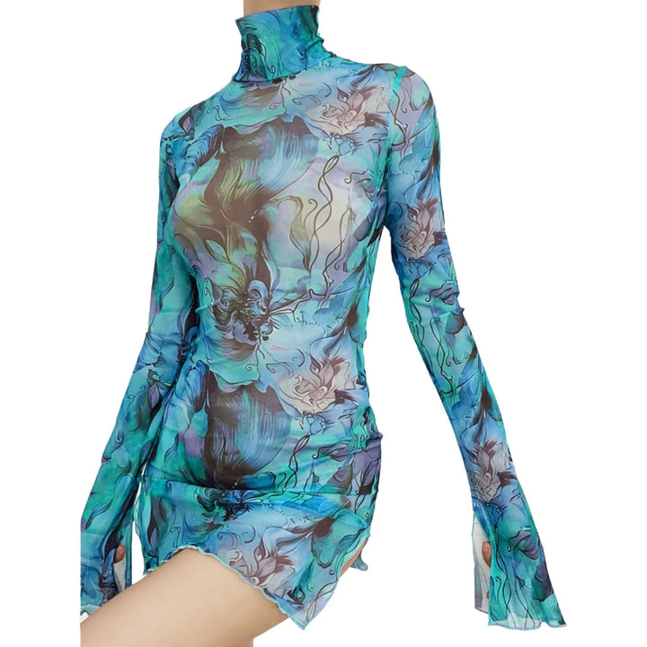 Acquerello Turtleneck Mini Dress