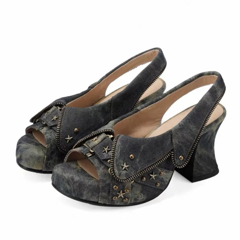 Starbolt Denim Slingbacks