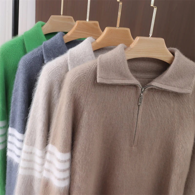Renley Mink Cashmere Quarter Zip