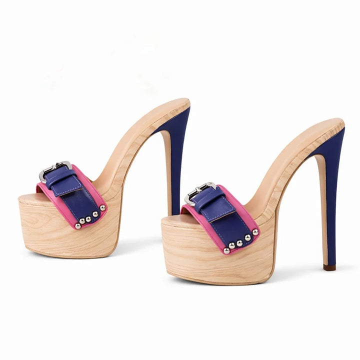 Venatura Wood-Platform Mules