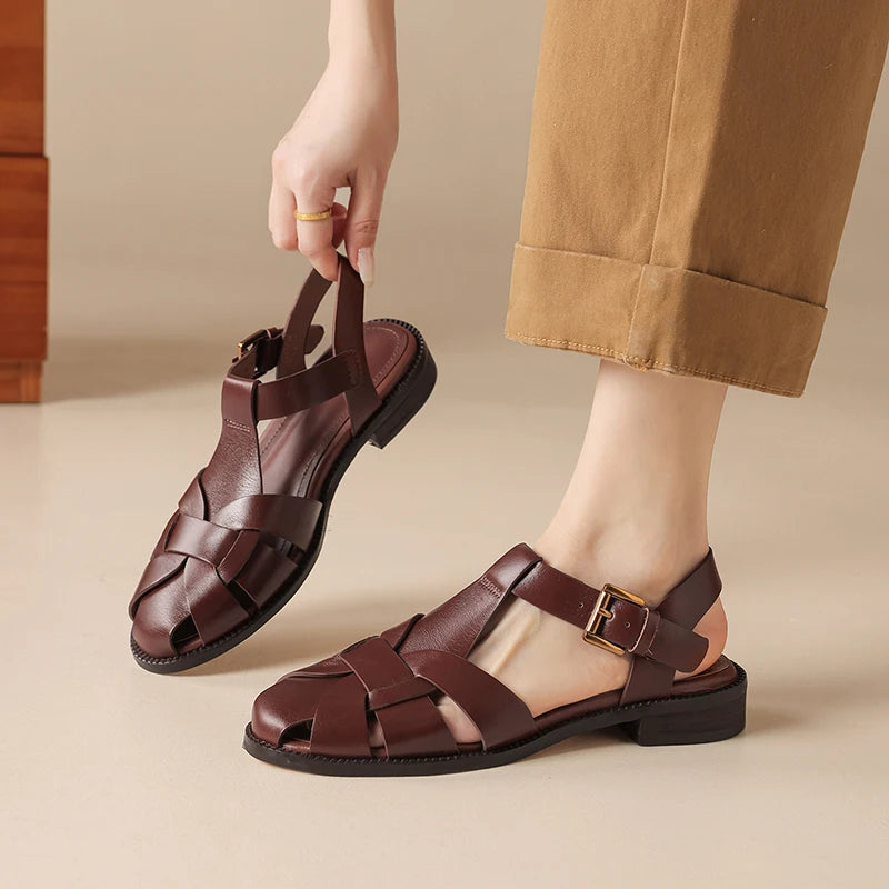Bruna Caged Leather Sandals