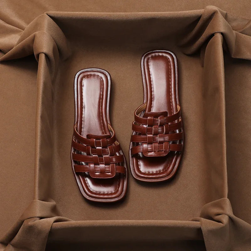 San Fior Woven Leather Slippers