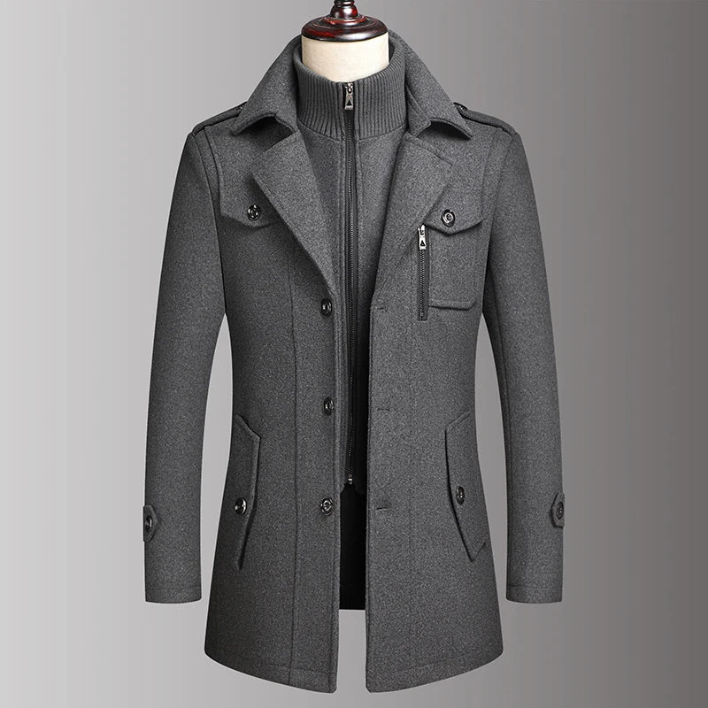 Vincenzo Dual Collar Wool Coat