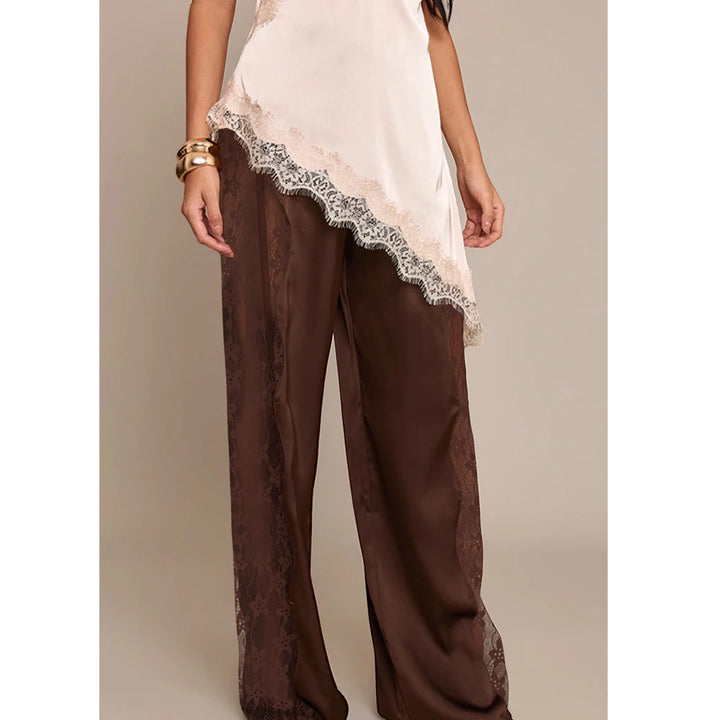 Merletto Satin Lace Pants