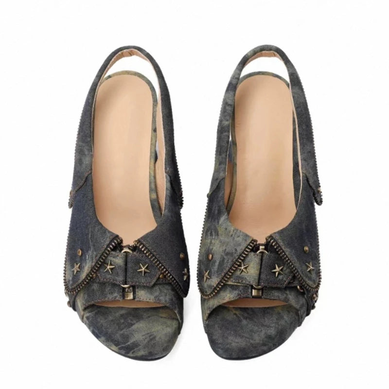 Starbolt Denim Slingbacks