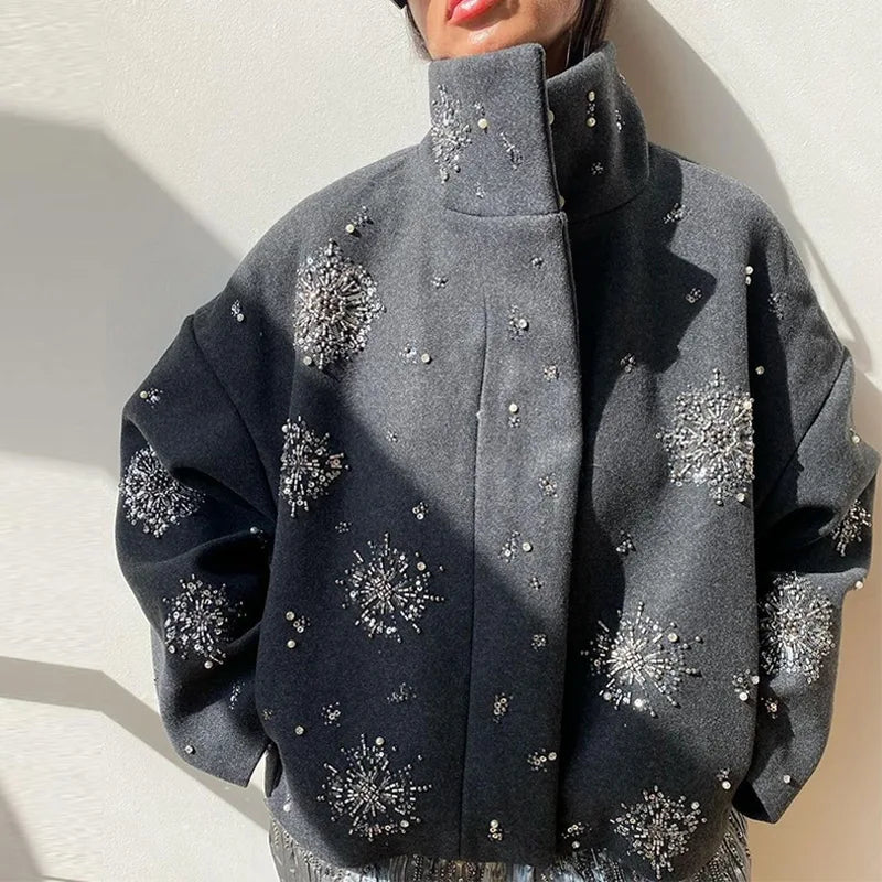Snowflake Wool Statement Jacket