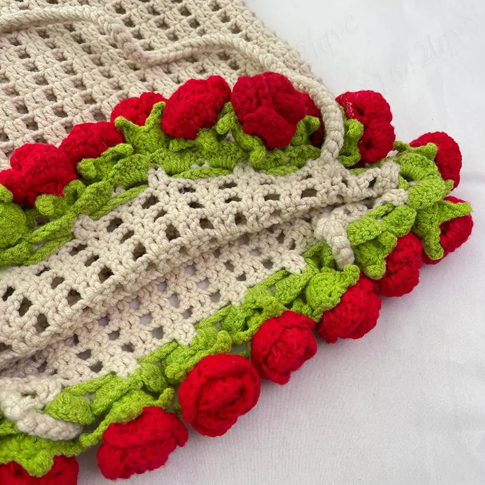 Rosette Crochet Handbag