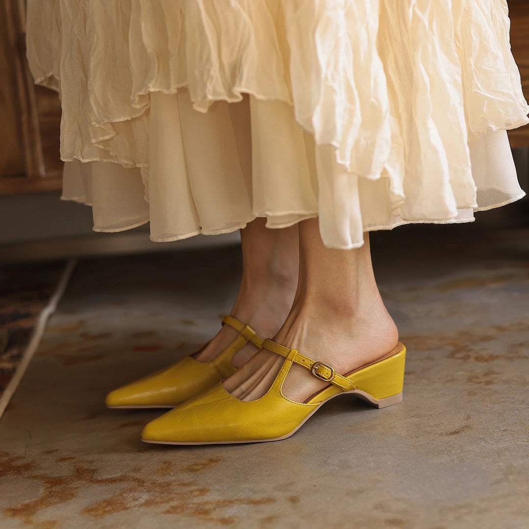 Noelle Leather Mules