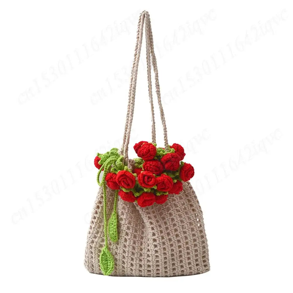 Rosette Crochet Handbag