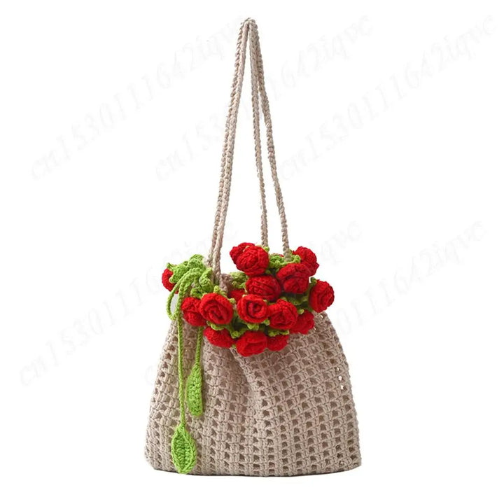 Rosette Crochet Handbag