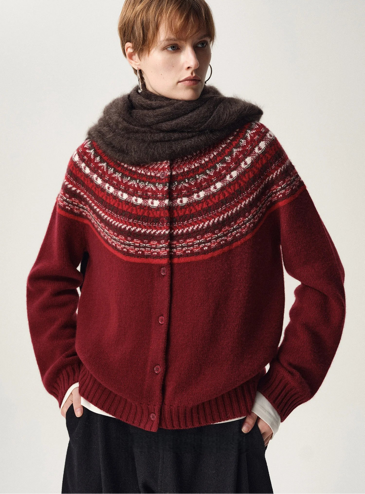 Fair Isle 100% Merino Cardigan