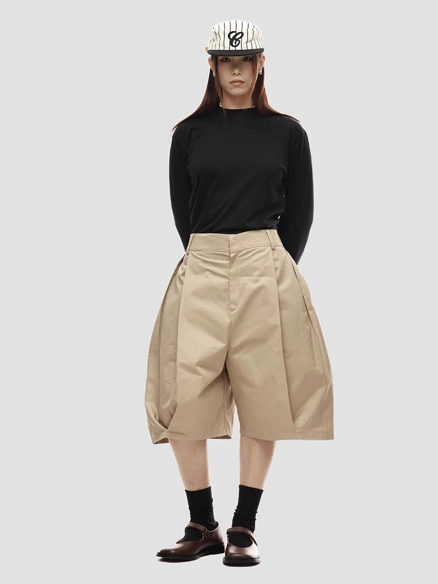 Saiko Pleated Wide-Leg Shorts