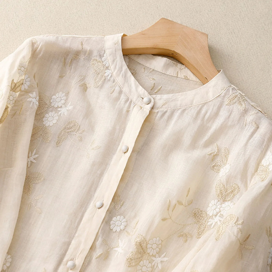 Sylvie Petal Linen Blouse