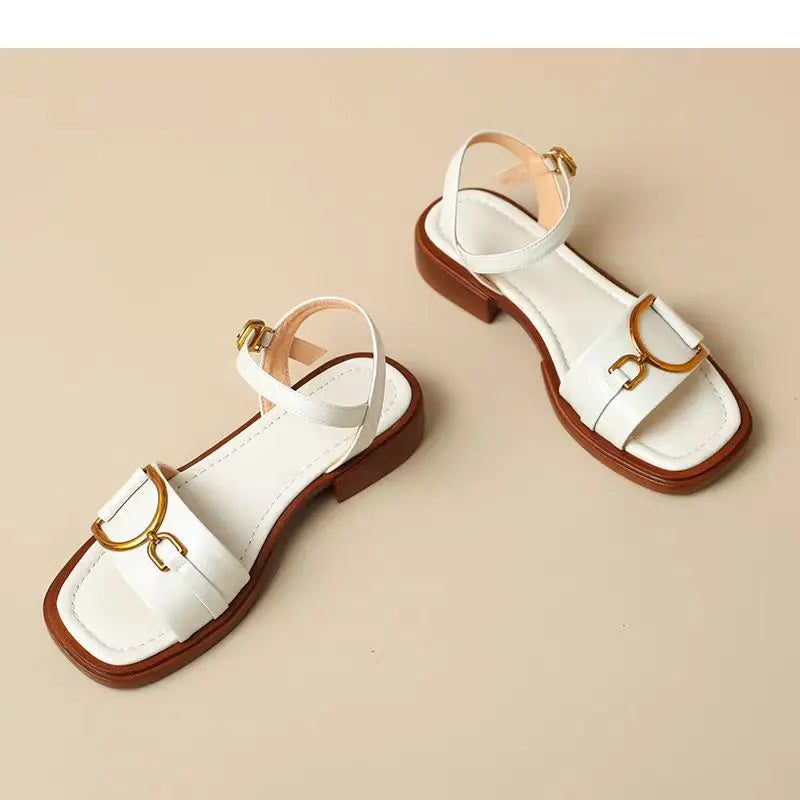 D'Or Signature Leather Slingbacks