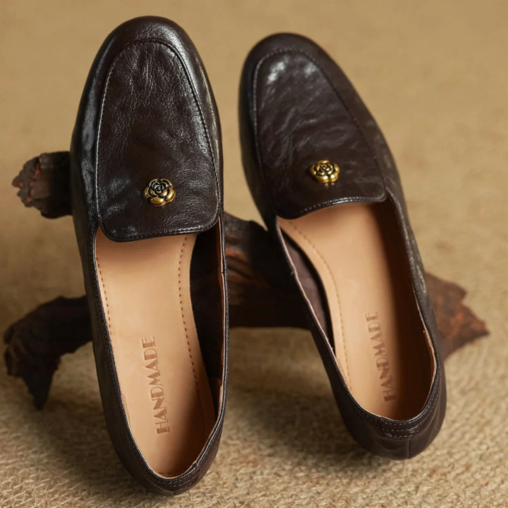 Camellia Leather Loafers