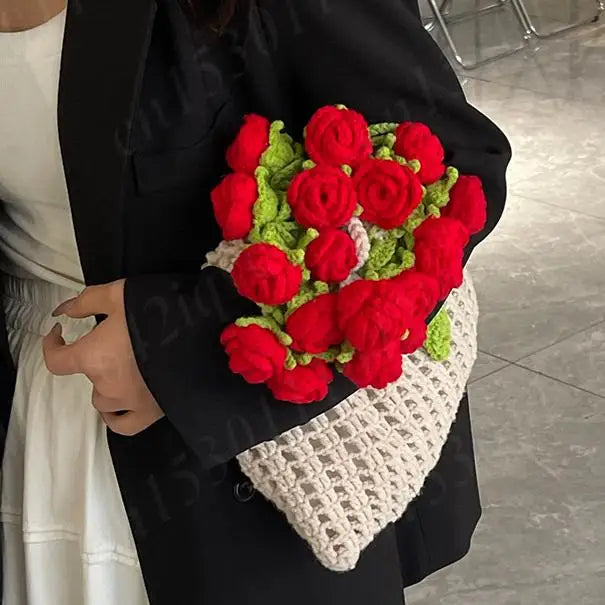 Rosette Crochet Handbag