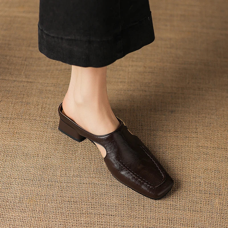 Catena Chain Leather Mules
