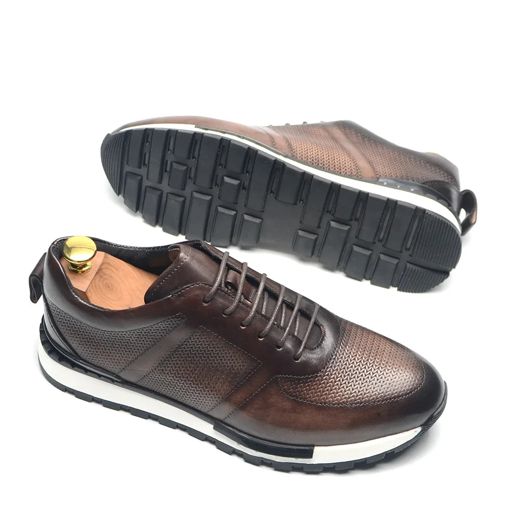 Firenze Woven Leather Sneakers