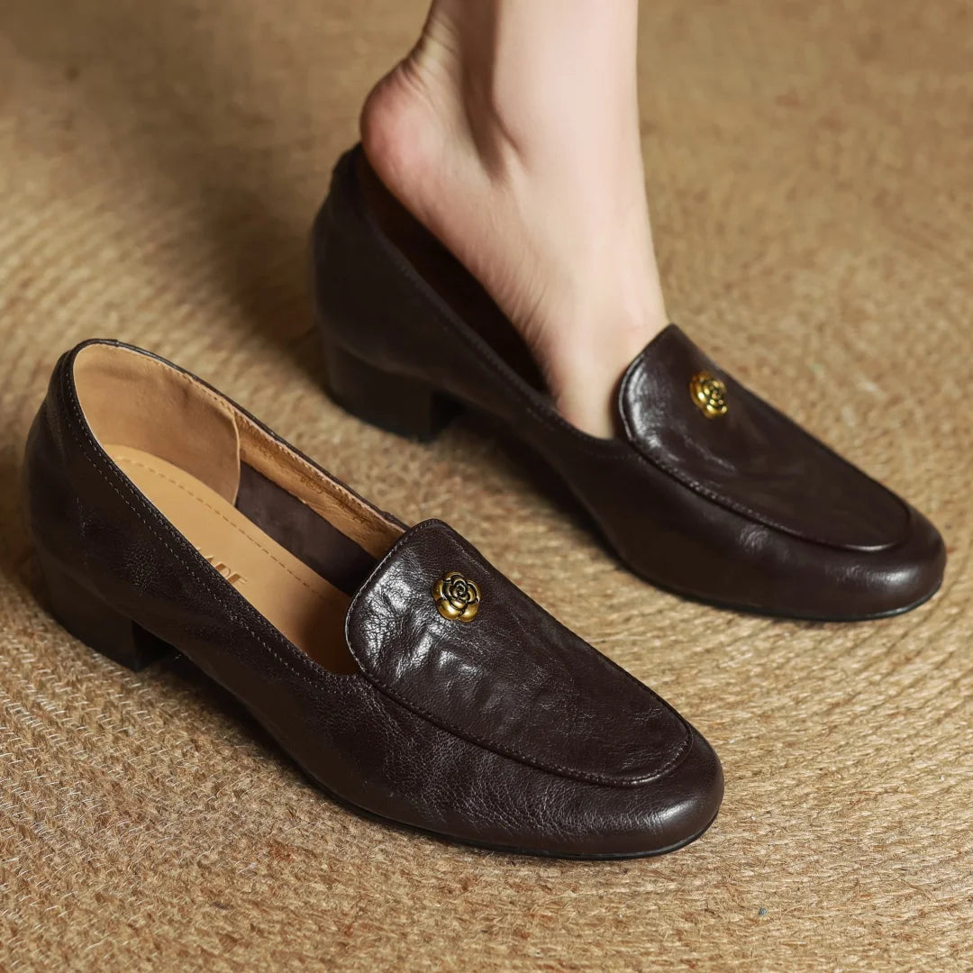 Camellia Leather Loafers