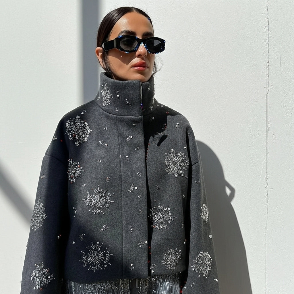 Snowflake Wool Statement Jacket
