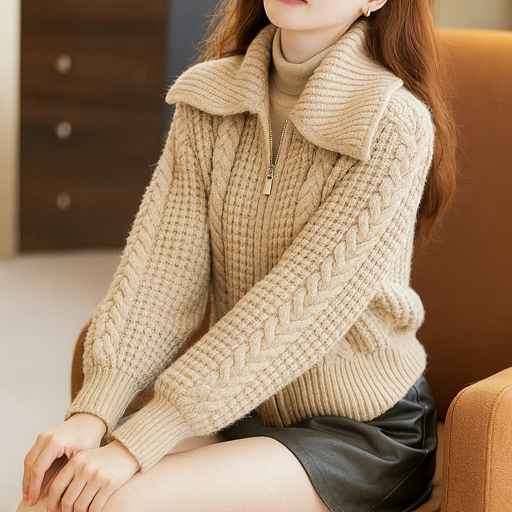Sorelle Cable Zip Sweater