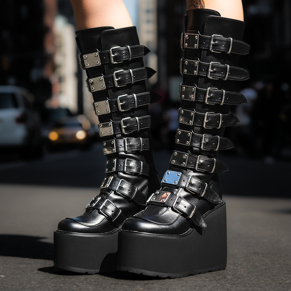 Nyx Platform Buckle Boots