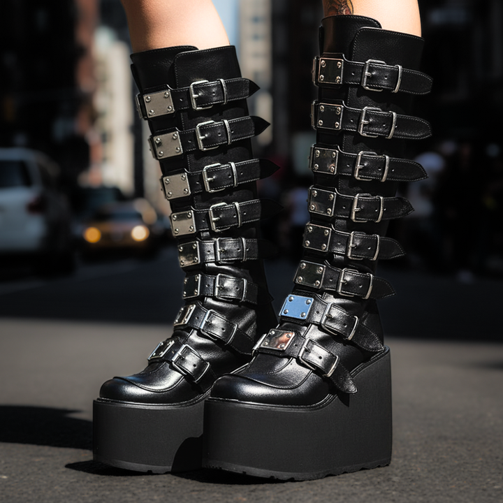 Nyx Platform Buckle Boots