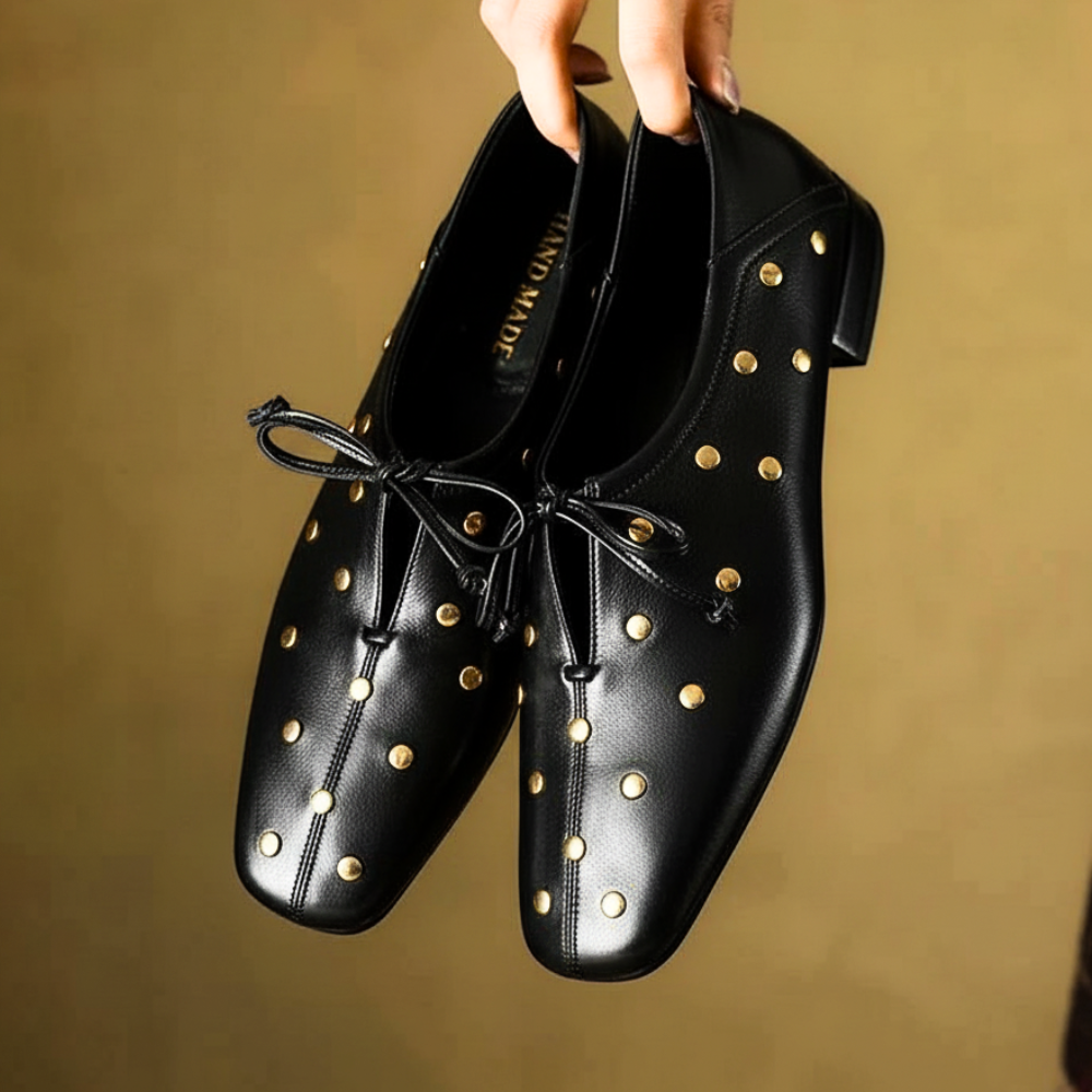 Marquesa Gold Studded Loafers