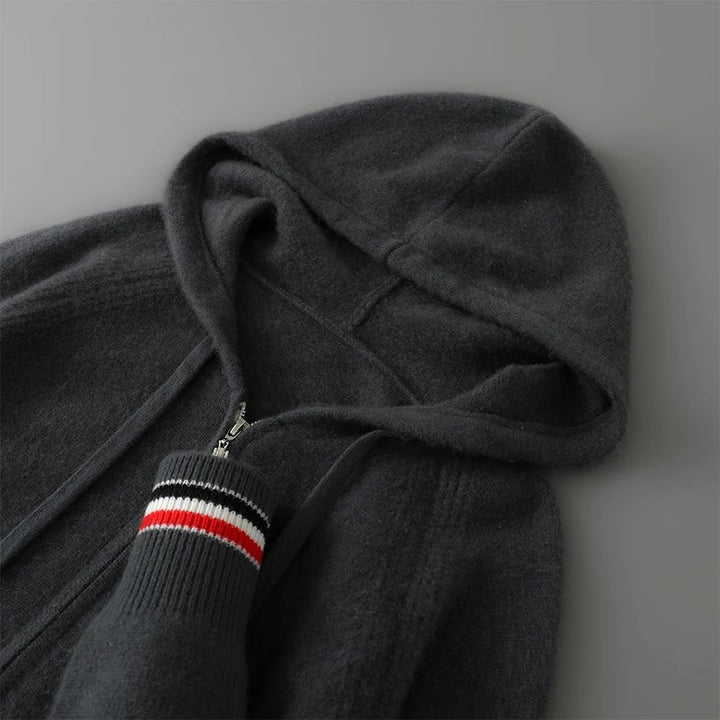 Trackline Hooded Wool Cardigan