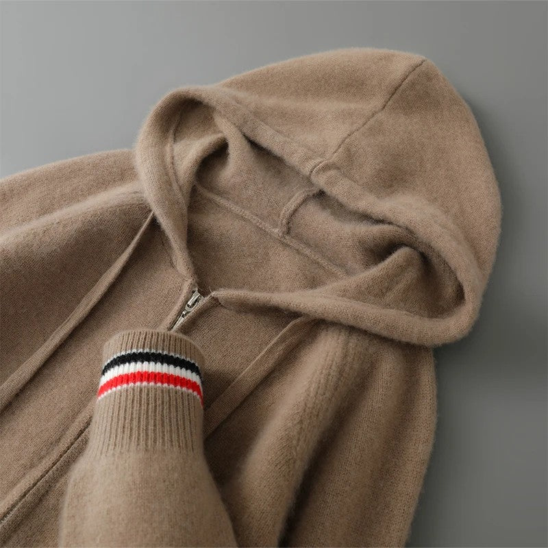 Trackline Hooded Wool Cardigan